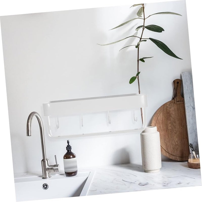 Aluminum Bathroom Towel Rack Wall Mounted Shelf with Hooks for Storage - Image 5